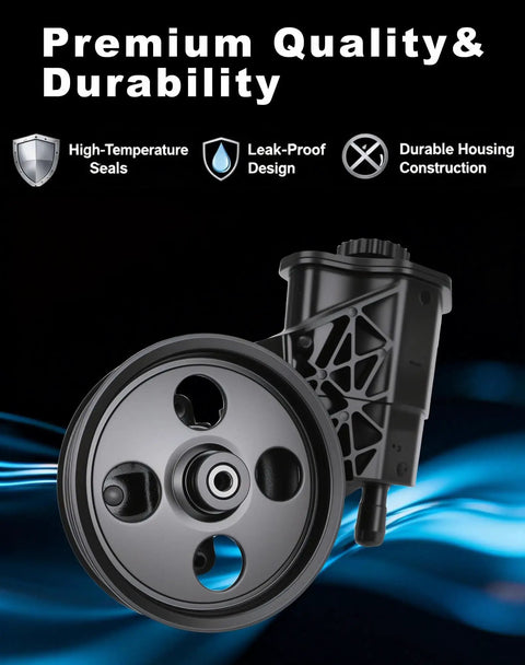 Power Steering Pump With Pulley And Reservoir For Dodge Ram 1500 2002 Through 2007 Beefed Up Complete Assembly close-up