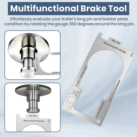 Pro Grade Fifth Wheel King Pin Gauge For Trailer Wear In Durable 304 Stainless Steel With Precision Laser Cut And Etched Markings Oil Resistant Wear Resistant Easy Read 1 Pack on king pin