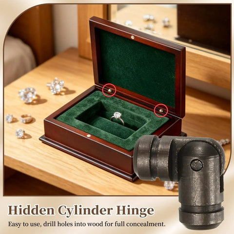 50 Pack Brass Barrel Hinges 5x15mm Hidden Concealed Folding Hinges For Jewelry Boxes Wooden Music Boxes Cabinets