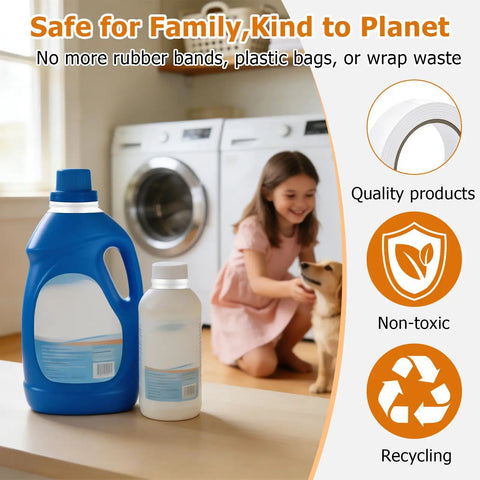 Two Roll Bottle Sealing Tape Pack 1.18 Inch By 108 Feet Each Cut To Size Waterproof Leakproof Tape on detergent bottles