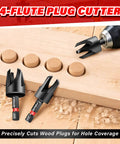 4-flute plug cutter from 15 Piece Countersink Drill Bit Set For Woodworking M2 HSS Tapered Bits With Wood Plug Cutters