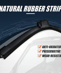 Image of a Universal Fifteen Point Six Inch UTV And Golf Cart Wiper Blade with Manual Arm Kit, showcasing a natural rubber strip.