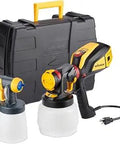 FLEXiO 595 Handheld HVLP Paint Sprayer with Two Nozzles, ISpray and Detail Finish, case and components displayed
