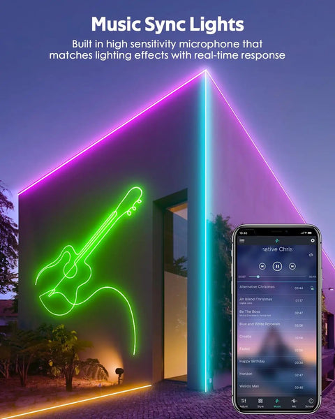 Hella Bright 10Ft Bluetooth COB LED Strip Lights With Flex Remote And Smart App Music Sync Dimmable IP67 Waterproof RGB Neon Rope Light For Bedroom Party Decor And Fire Vibes