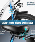 Electric Bike For Adults 26 Inch Commuter E Bike with front fork suspension and shock absorption springs, enhancing ride comfort.