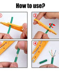 Six Piece Mini Wire Stripper Set with Mini Punch Down Tool and Network Cable Cutter for RJ45 Cat5 Cat6 in use