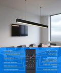 Bright 4 Foot LED Linear Light Fixture With 50W Dimmable And Linkable Design Adjustable 3000K To 6500K in modern office