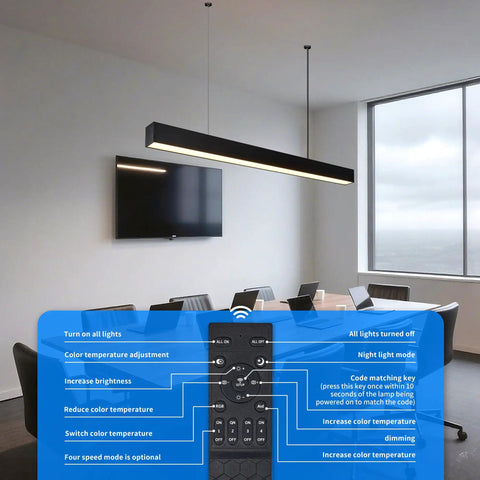 Bright 4 Foot LED Linear Light Fixture With 50W Dimmable And Linkable Design Adjustable 3000K To 6500K in modern office
