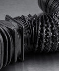 Heavy Duty Flexible Air Duct Hose With Solid Grille Cover Is Truly Rad For Camper Rigs And Adventure Vehicles A Compact Corrugated Ventilation Setup That Comes With One Meter Tube Plus Secure Air Outlet To Keep Nasty Dust Away From Your Gear. black corrugated hose with grille cover, 1 meter, for camper ventilation