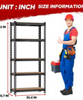 Heavy Duty 5 Tier Garage Storage Shelving Unit With Adjustable Shelves Built Tough For Workshop Basement Kitchen Pantry And Warehouse Holds Up To 386 Lb Per Shelf Total 1930 Lb Capacity, 72 x 35.4 x 15.7 in steel shelf