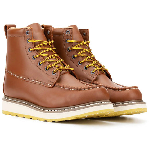 Real Talk Mens Soft Toe Wedge Work Boots Featuring Slip Resistant Outsoles And Dual Density Pu Insoles Built Tough For Concrete Job Sites And Warehouse Shifts To Keep Your Feet Happy And Your Steps Smooth All Day