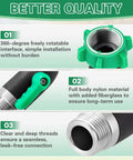 Built Tough 304 Stainless Steel Garden Hose Shut Off Valve With Full Flow Three Quarter Inch GHT No Bogus Flow 360 Degree Swivel Ball Valve For Easy Water Control And Quick Shutoffs, 360° swivel, threaded end