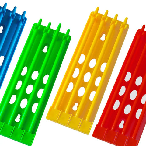 Colorful 4 Pack Pigeon Ring Stands And Poultry Leg Band Racks For Easy Pro Grade Band Management, durable plastic design.