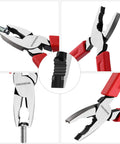6.5 Inch Screw Extractor Pliers With Non Slip Jaws For Quick Removal Of Damaged Or Rusted Fasteners, Lineman Style Combination Pliers By WorkPro, multiple angles and close-up
