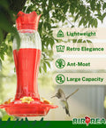 Upgraded 2026 Hummingbird Feeders For Outdoors 15oz Plastic Hanging Ant Proof Bird Feeder Easy To Clean And Maintain Red 2 Pack