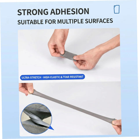 Hands demonstrating the Slick Self Leveling Concrete Crack Filler Featuring A Hella Strong Fast Setting Formula for easy application.