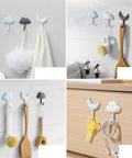 3 Pc Wall Mounted Hooks Set Grey Creative Home Storage Solution For Keys Towels And Sundries Sleek Kitchen Bathroom Organizer Rack