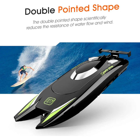 Dope High Speed RC Boat For Adults, 25kmh Top Speed, 2.4G Remote Racing Boat, 2 Channel Control, sleek black hull design