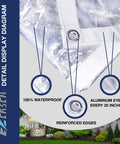 Clear Vinyl Tarp 10x10 Heavy Duty 15oz Waterproof Tarpaulin Transparent PVC With Reinforced Edges And Aluminum Eyelets