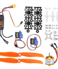 RC Plane Motor Kit With 2212 KV2200 Brushless Motor SG90 Servo And 6035 Propeller, 40A XT60T ESC Combo parts laid out