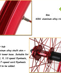 Close-up of 6061 aluminum alloy rim and rear hub for 26 Inch Ride Ready Bicycle Wheel Set With Double Deck Rim Aluminum Alloy.