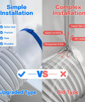 All In One Window Vent Kit For Portable AC And Dryer With Waterproof Seal Zero Gap Lock showing simple vs complex installation