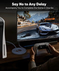 Person using gaming controller connected with Cat 8 Ethernet Cable 15 Ft Heavy Duty Braided Network Cord For Gaming And Streaming