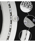 Close-up of 36 Inch Heavy Duty Lazy Susan Hardware Featuring Premium Aluminum Swivel Turntable Bearing with smooth ball rotation.