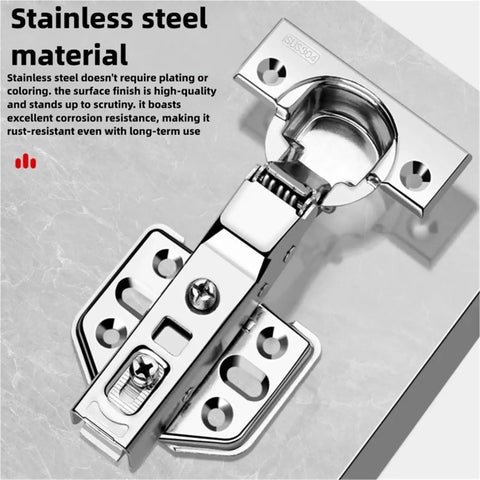 2 Pcs Cold Rolled Steel Hydraulic Cabinet Door Hinges With Soft Close Damper Buffer Heavy Duty Furniture Hardware