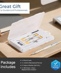 Nicpro Blocky Gear 0.9 mm Mechanical Pencil Set in Metal Case with 2 Tubes 0.9 HB Lead Refills, Eraser, and 9 Cap Erasers