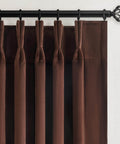 Luxury Velvet Blackout Curtains 96 Inches Long in Brown Tan Terracotta with Pinch Pleat Design for Living Room and Bedroom
