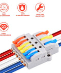 Must Have Push In Electrical Connectors Kit With Lever Wires, 3 In 6 Out Conductor Terminal Block for 28 to 12 AWG Cables