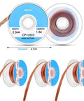 Three spools of braided wick from the Soldering Pen And Solder Wick Kit For Electronics Repair With No Clean Pens And Braided Wick 0.1 Inch Wide By 59 Inch Long
