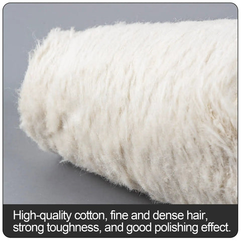Get Ready To Polish Everything Like A Boss With This 1pc 6mm Shank Cotton Buffing Wheel showing high-quality cotton material.
