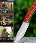 Enterprise Handmade Fixed Blade Hunting Knife With Stainless Steel Blade And Red Wood Handle for outdoor use