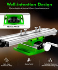 Adjustable XY Cross Slide Worktable For Milling And Drilling DIY Ready with aluminum alloy, shown with ruler for measurement