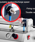 Close-up of throttle valve and adjustable speed controls on the Heavy Duty Commercial Paste And Liquid Filling Machine Adjustable Speed And Pressure Oils Honey Sauce Water 500ml Capacity Auto Manual Mode Plug And Play To Get Your Production Line Fully Dialed In Without Any Sweat Ever Again.