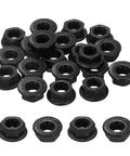 15 Pcs Serrated Flange Hex Nut Set M10 1.5 Coarse Thread Carbon Steel Black Oxide Workhorse Lock Nuts for machinery use