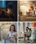LED Floor Lamp Tall Standing Light With 4 Brightness Levels And 4 Color Temperatures Dope Gooseneck, Touch Control, Study Setting