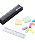 All In One Sticky Notes Set With Dual Scale Ruler Inches And Centimeters, 640 Colored Sticky Notes And Index Tabs, Leather Organizer Case