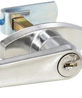 SLH-S Single Handle Set in Satin Finish for Steel Storage Cabinets with 3-Point Locking, Right Swing, Includes Keys, Side View