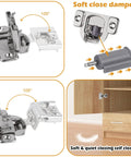 30 Pack One Half Inch Overlay Face Frame Soft Close Kitchen Cabinet Hinges With Easy Install Self Closing Concealed Hinges