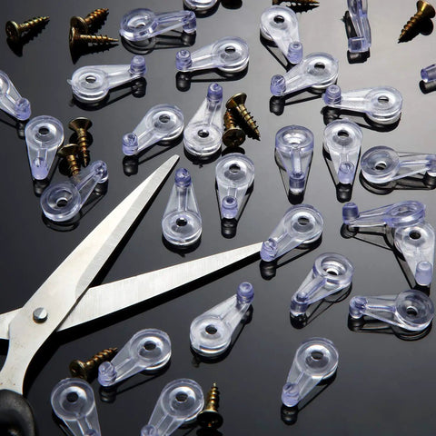 50 Pack Glass Retainer Clips With Screws In 4 Mm Offset For Cabinet Doors And Glass Panels Go To Clear Acrylic Universal Clips