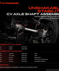 Image showing the installed beefy front CV axle shaft assembly pair for Toyota 4Runner 2003 to 2022 and other models.