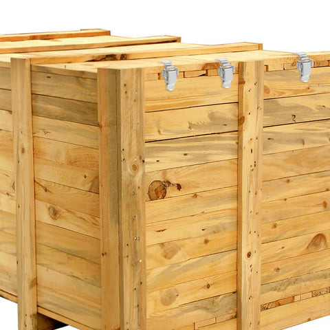 304 Stainless Steel Spring Loaded Right Angle Hasps Toggle Latch Kit on wooden storage box