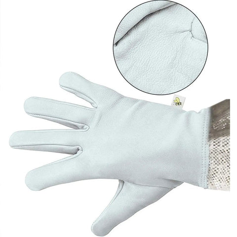 Goatskin Beekeeping Gloves With 3-Layer Ventilated Mesh Sleeve And Elastic Cuffs For Beekeeping Gardening Yard Work Breathable Comfort X-Large