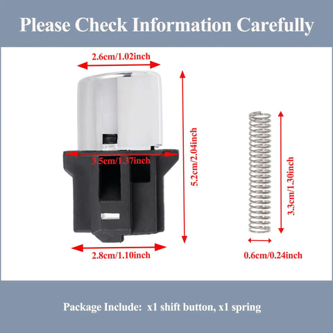 Shift Knob Button Repair Kit With Spring For Honda Accord 2003 2004 2005 2006 dimensions and components shown.