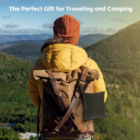 Backpacker with 2 Pcs Travel Soap Bags Set With 2 Leakproof Waterproof Cases And 2 Foaming Nets in outdoor setting