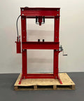 Heavy Duty High Capacity Dual Speed Hydraulic Shop Press providing smooth fast and slow pump action displayed on a pallet.