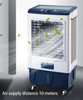 Stay Chill All Day Long With This Portable Evaporative Air Cooler with three wind settings and easy-glide wheels.